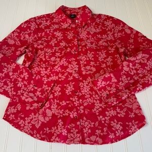 Gap Y2K Shirt Womens Medium Cottagecore Floral Western Pearl Snap Vintage 1641